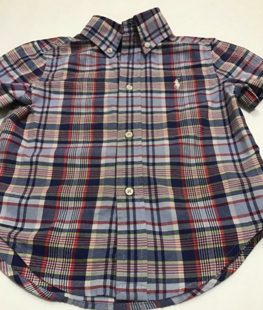 Ralph Lauren Plaid Short Sleeve Button Up Shirt